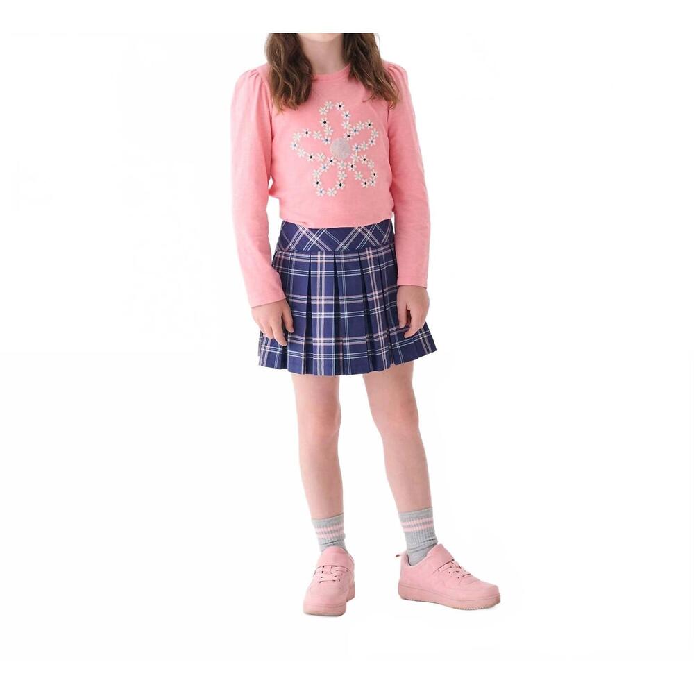 NEW HATLEY preppy plaid pleated skirt in blue